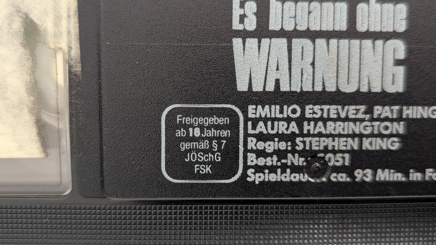 Es begann ohne Warnung - Original Videofilm VHS HORROR Stephen King
