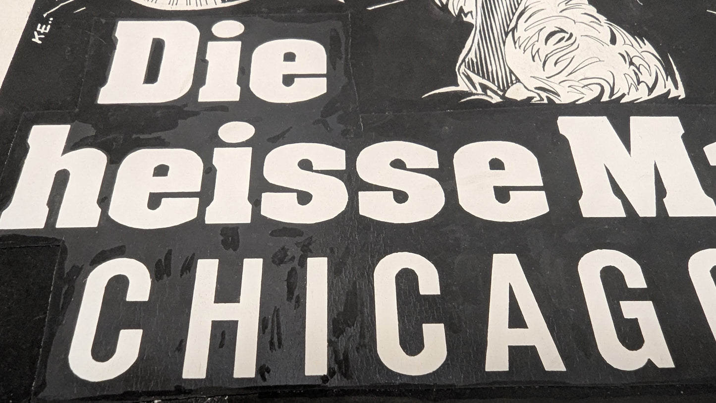 Heiße Masche Chicago 1929 - handgezeichnete Inseratmater EINZELSTÜCK