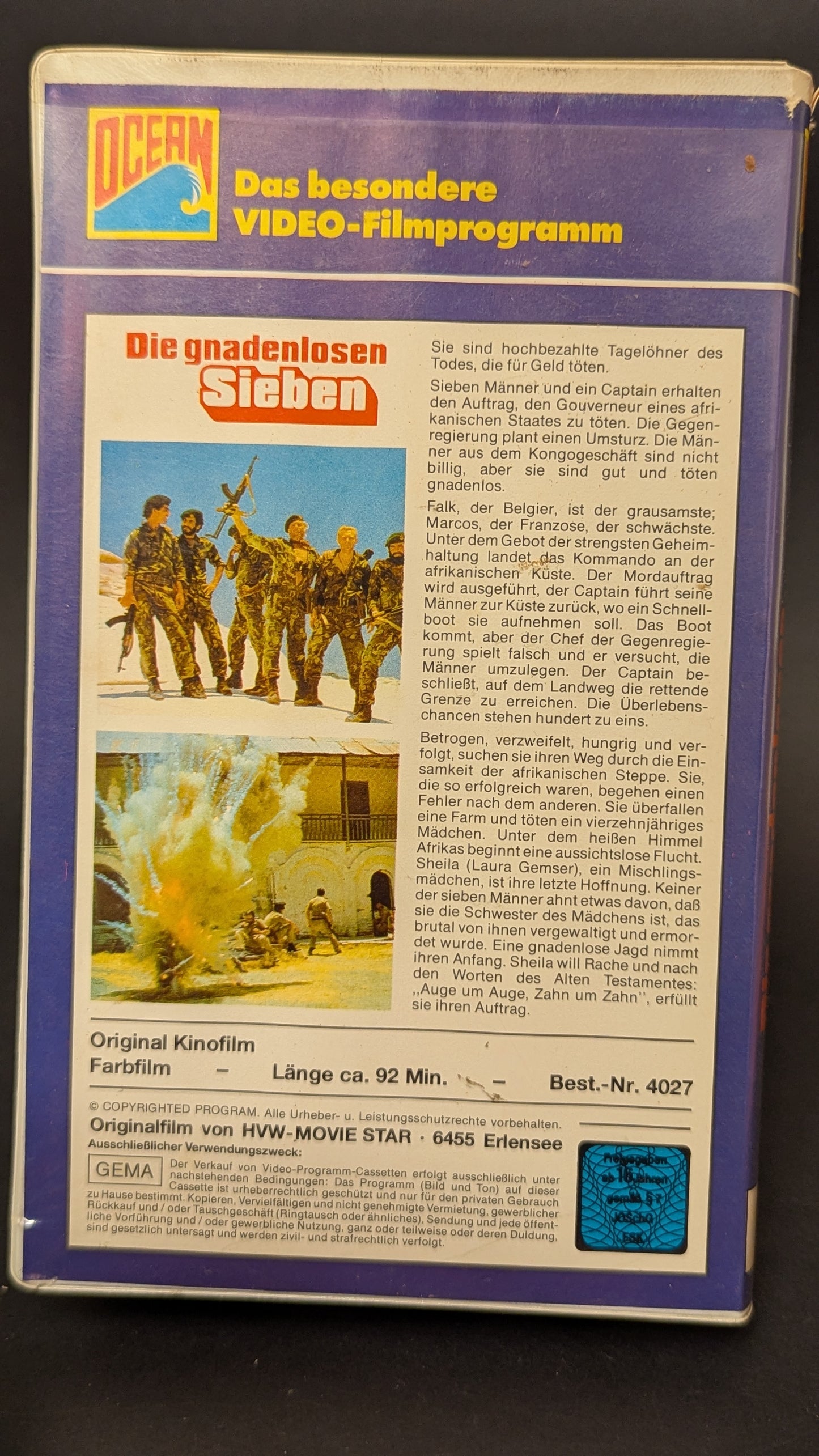 Die gnadenlosen Sieben - Original Videofilm VHS Laura Gemser Gabriele Tinti
