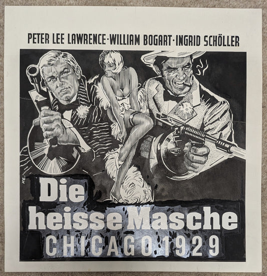 Heiße Masche Chicago 1929 - handgezeichnete Inseratmater EINZELSTÜCK
