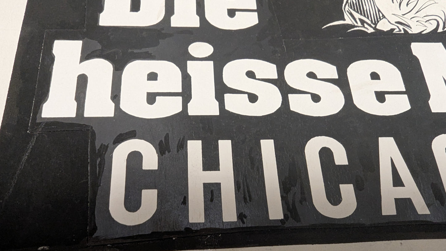 Heiße Masche Chicago 1929 - handgezeichnete Inseratmater EINZELSTÜCK
