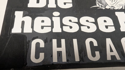 Heiße Masche Chicago 1929 - handgezeichnete Inseratmater EINZELSTÜCK