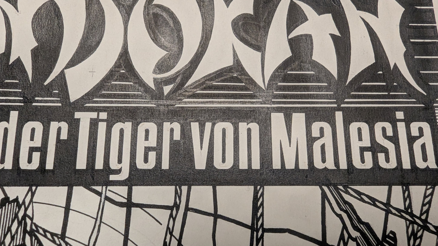 Sandokan - Der Tiger von Malesia - handgezeichnete Inseratmater EINZELSTÜCK Ivan Rassimov