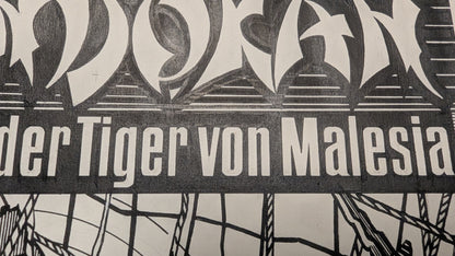 Sandokan - Der Tiger von Malesia - handgezeichnete Inseratmater EINZELSTÜCK Ivan Rassimov