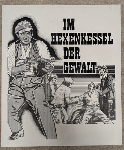 Im Hexenkessel der Gewalt - handgezeichnete Inseratmater EINZELSTÜCK #2