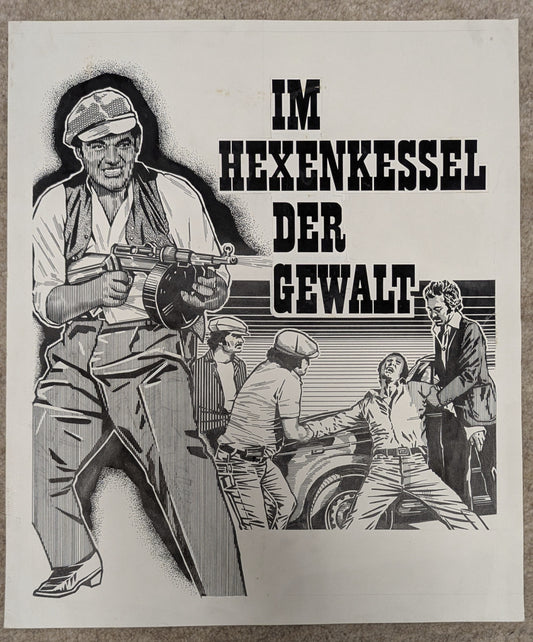 Im Hexenkessel der Gewalt - handgezeichnete Inseratmater EINZELSTÜCK #2