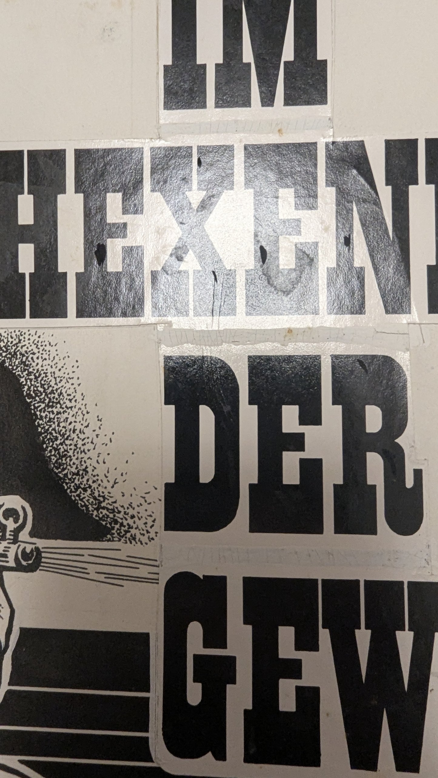 Im Hexenkessel der Gewalt - handgezeichnete Inseratmater EINZELSTÜCK #2