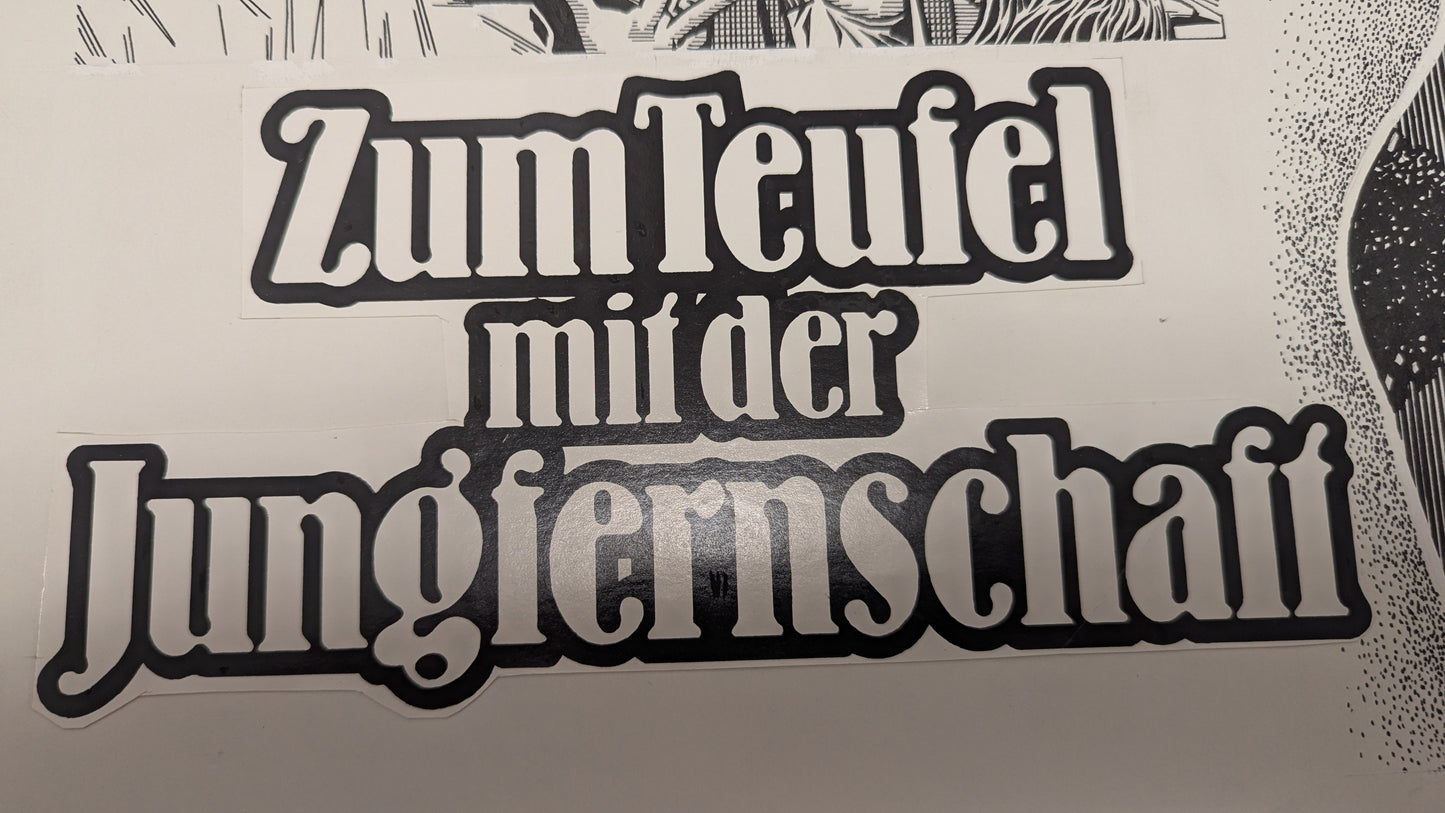 Zum Teufel mit der Jungfernschaft - handgezeichnete Inseratmater EINZELSTÜCK Anita Strindberg