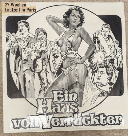 Ein Haus voll Verrückter - handgezeichnete Inseratmater EINZELSTÜCK
