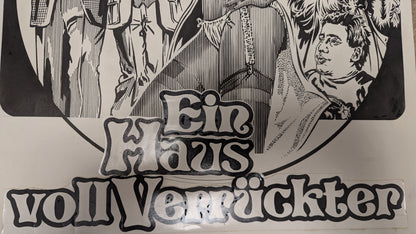 Ein Haus voll Verrückter - handgezeichnete Inseratmater EINZELSTÜCK