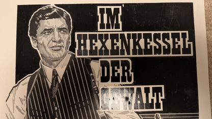 Im Hexenkessel der Gewalt - handgezeichnete Inseratmater EINZELSTÜCK