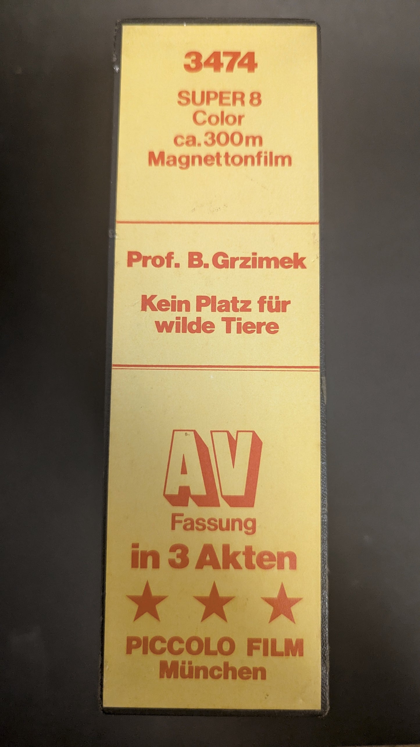 Kein Platz für wilde Tiere - Original Super 8 Film Teil 1-3 in Box-Version (Bernhard Grzimek) Piccolo film