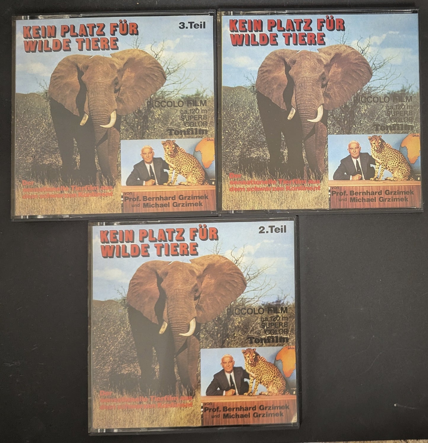 Kein Platz für wilde Tiere - Original Super 8 Film Teil 1-3 in Box-Version (Bernhard Grzimek) Piccolo film